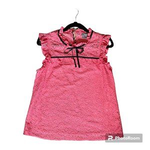NEW YORK & COMPANY Coral Sleeveless Bow Blouse sz. small